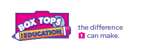 Box Tops for Education Logo "Box Tops for Education 'the difference 1 can make'" 
