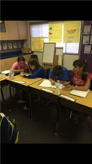 Students in writing class 