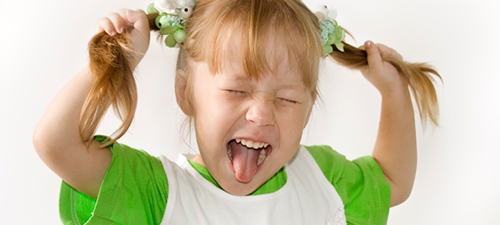 Child during temper tantrum.