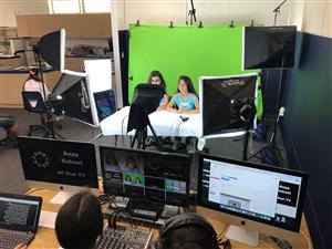 Anza students recording broadcast program
