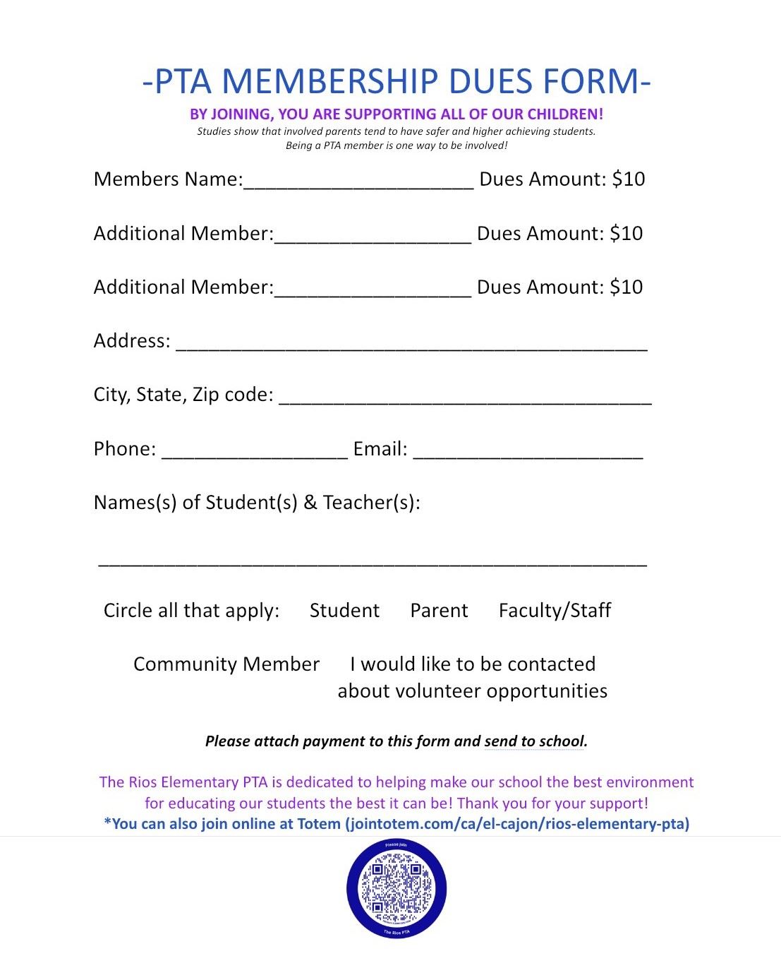 Membership Form Membership Form